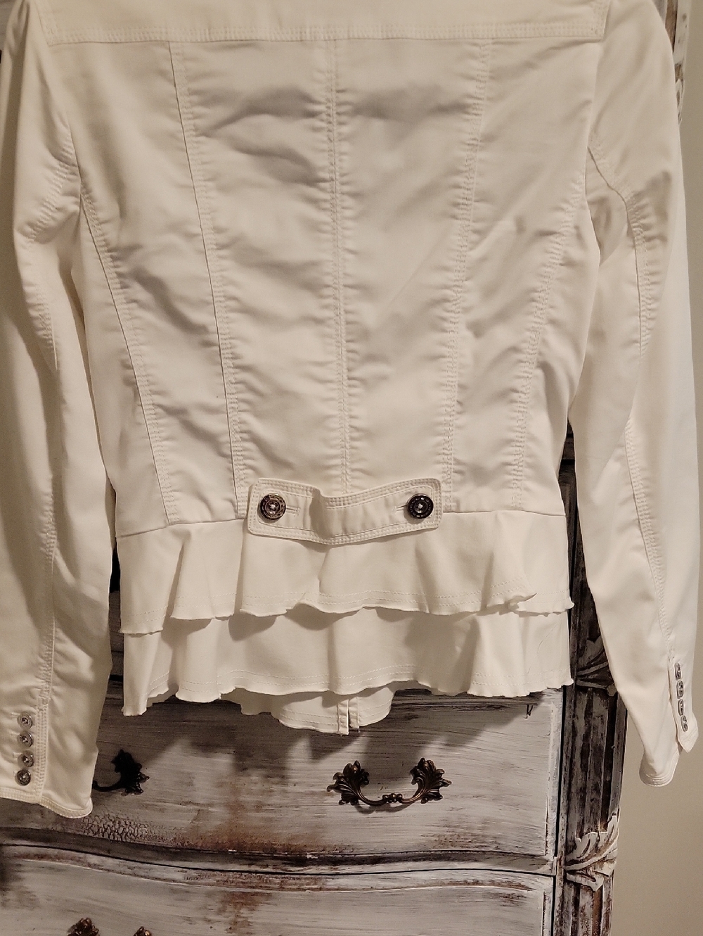 White House Black Market White Ruffle-Hem Blazer - Picture 4 of 7